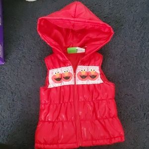 Girls sz 4T Elmo Red Zip Up Vest